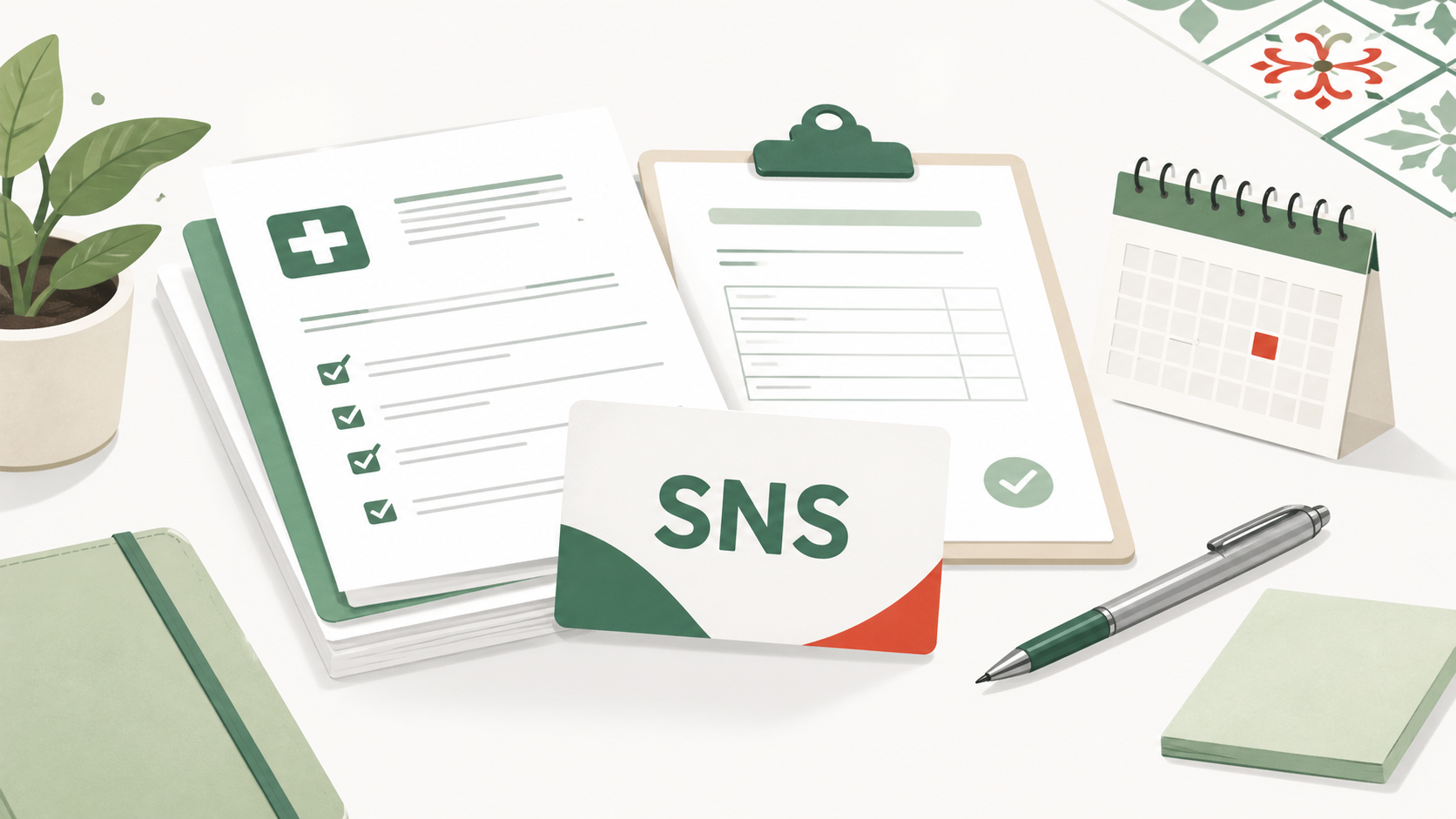 Documents prepared for requesting an SNS utente number in Portugal